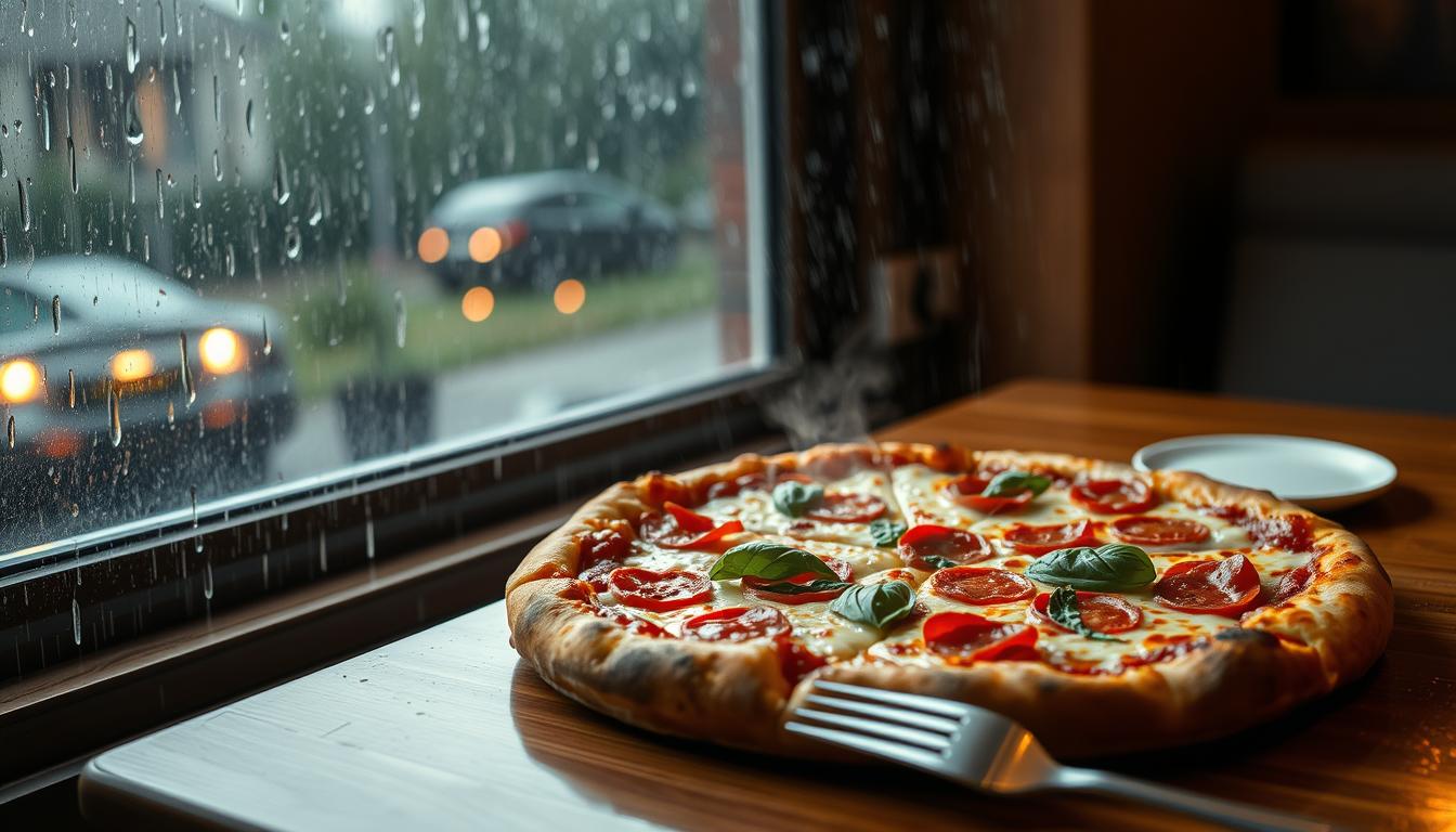 heavy rainy pizza