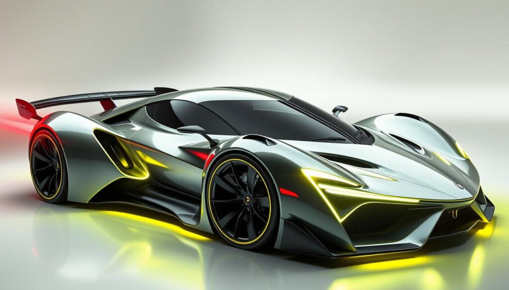 Future supercar concept with advanced aerodynamics