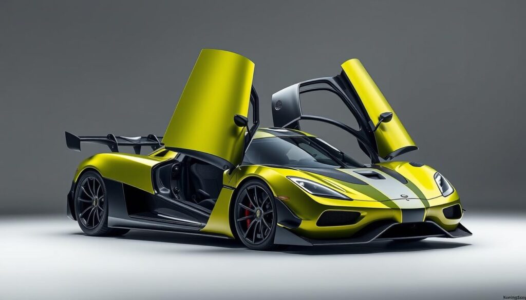 Koenigsegg Jesko hypercar with dihedral doors