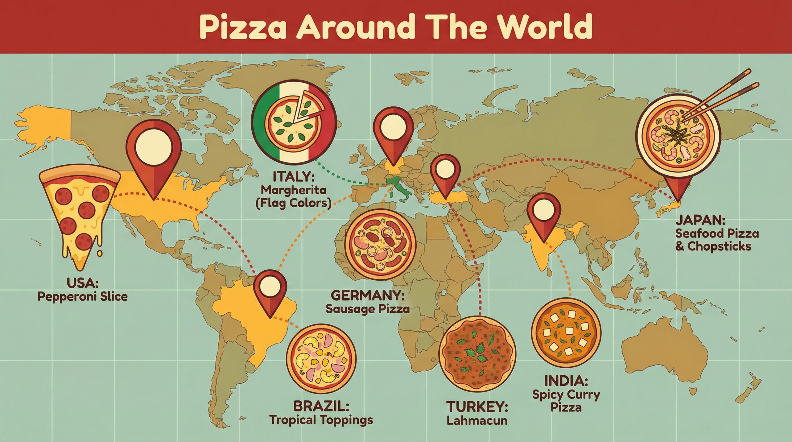 Инфографика: виды пиццы в разных странах мира