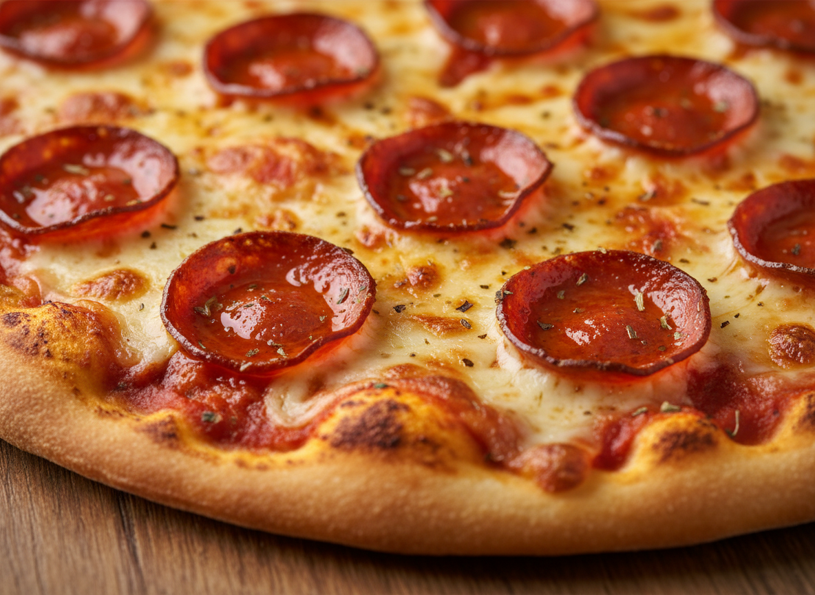 Delicious pepperoni pizza close-up