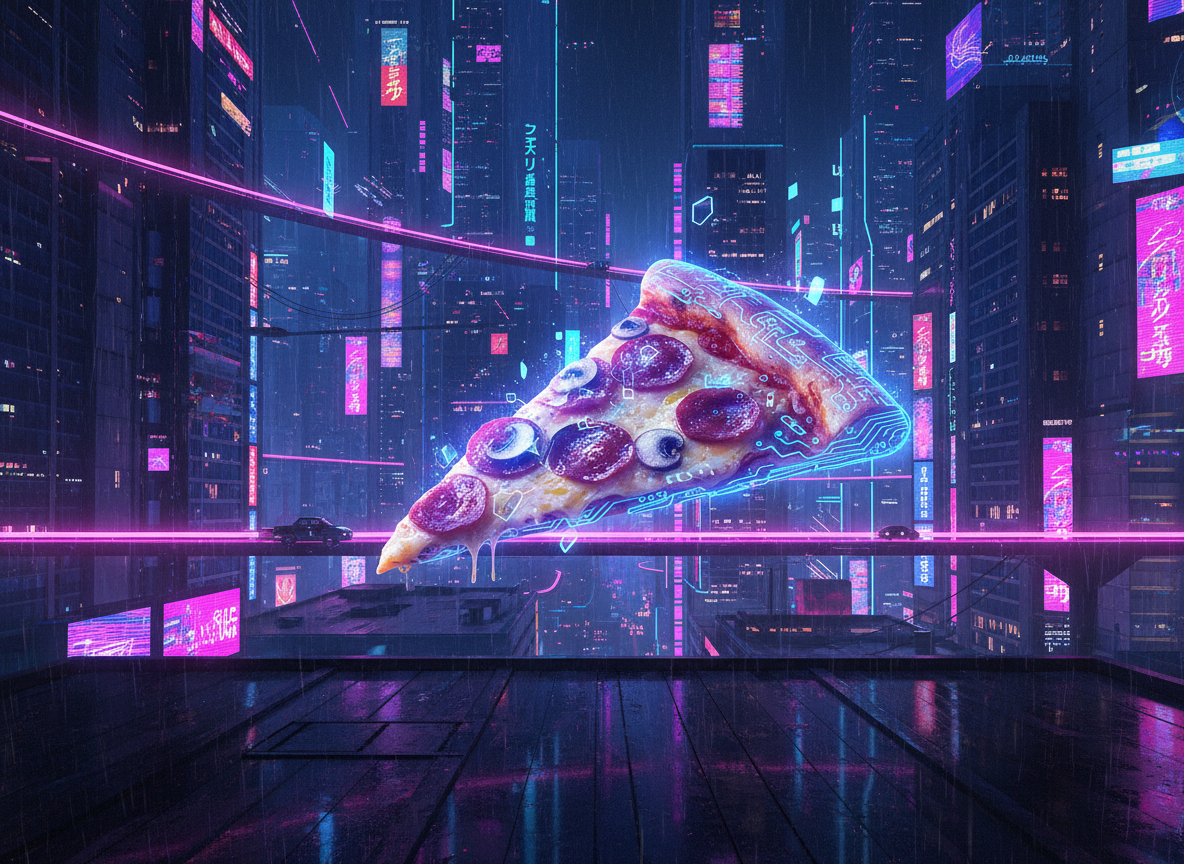 Cyberpunk Pizza Slice