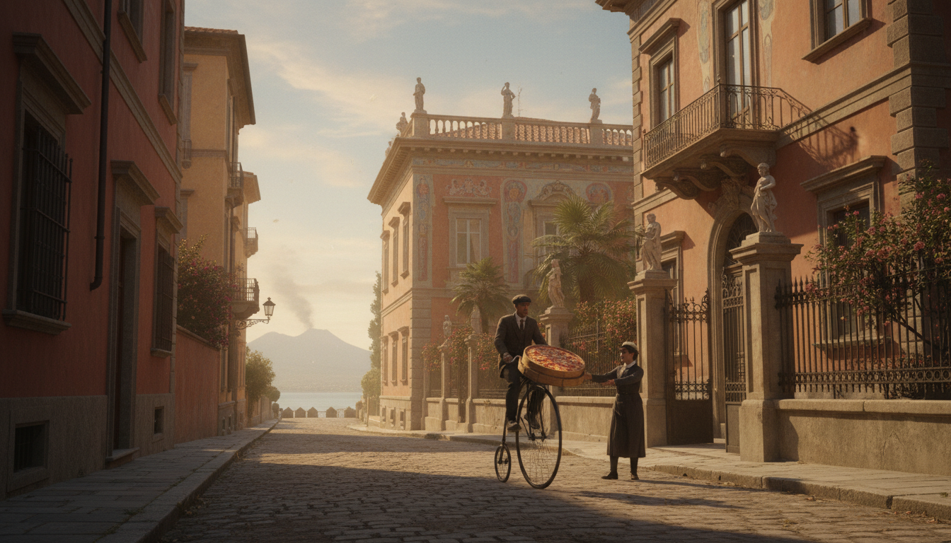 Historical pizza delivery in Naples