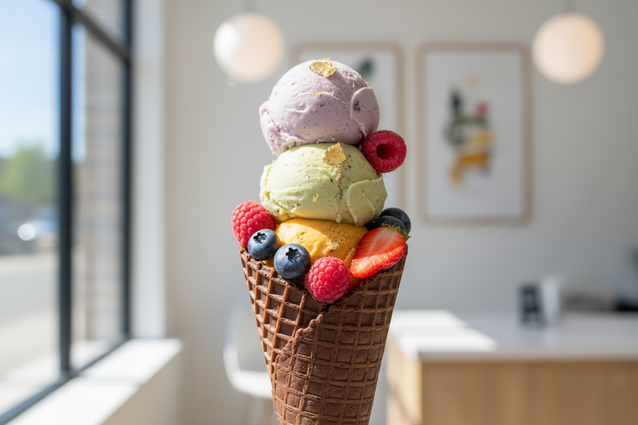 Modern Artisanal Ice Cream Cone