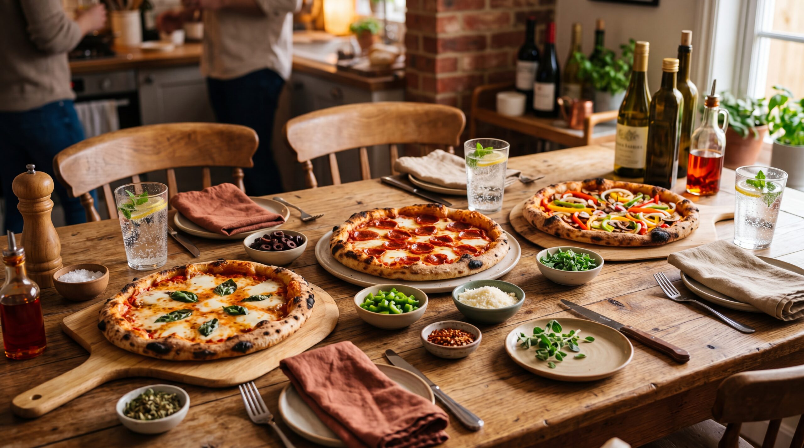 Pizza party table setup