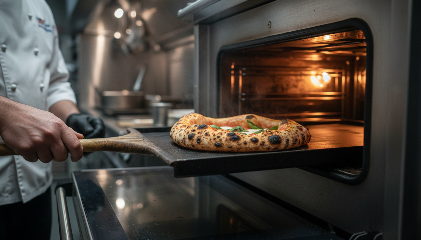 Pizza steel in action