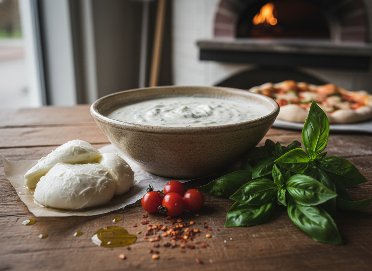 Gourmet pizza ingredients