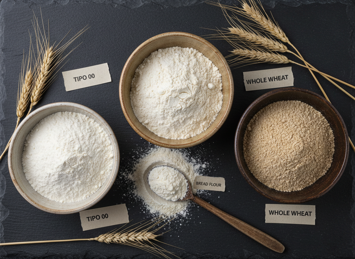 Various pizza flour types