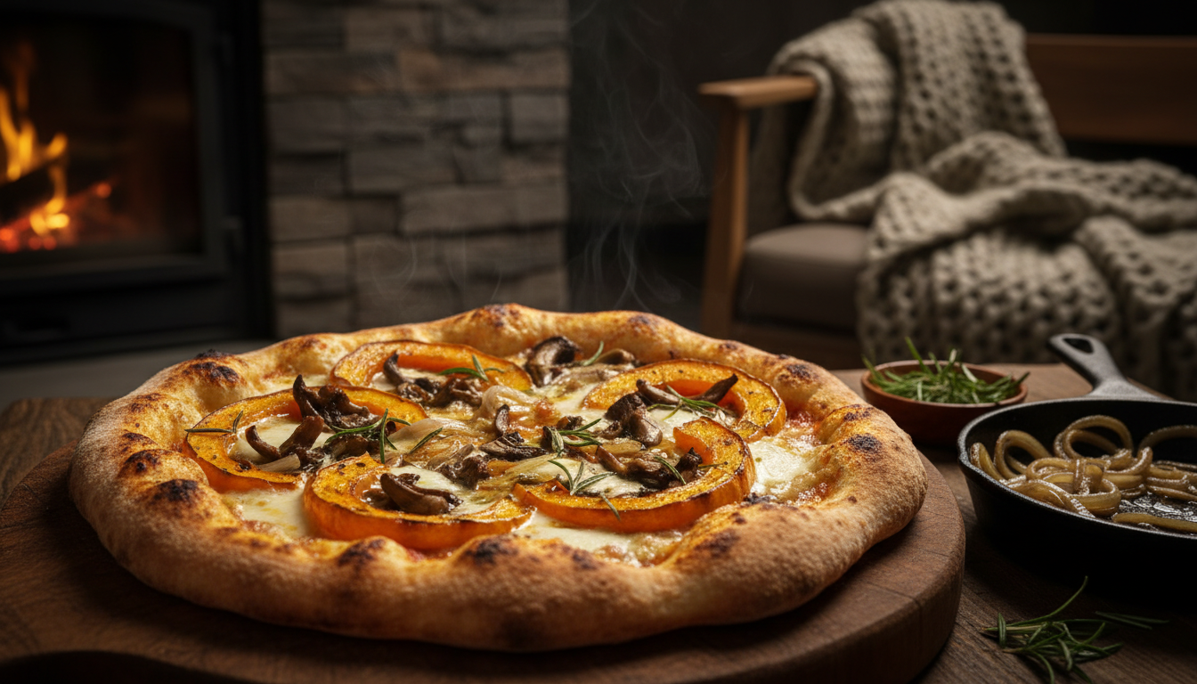 Roasted autumn and winter pizza toppings