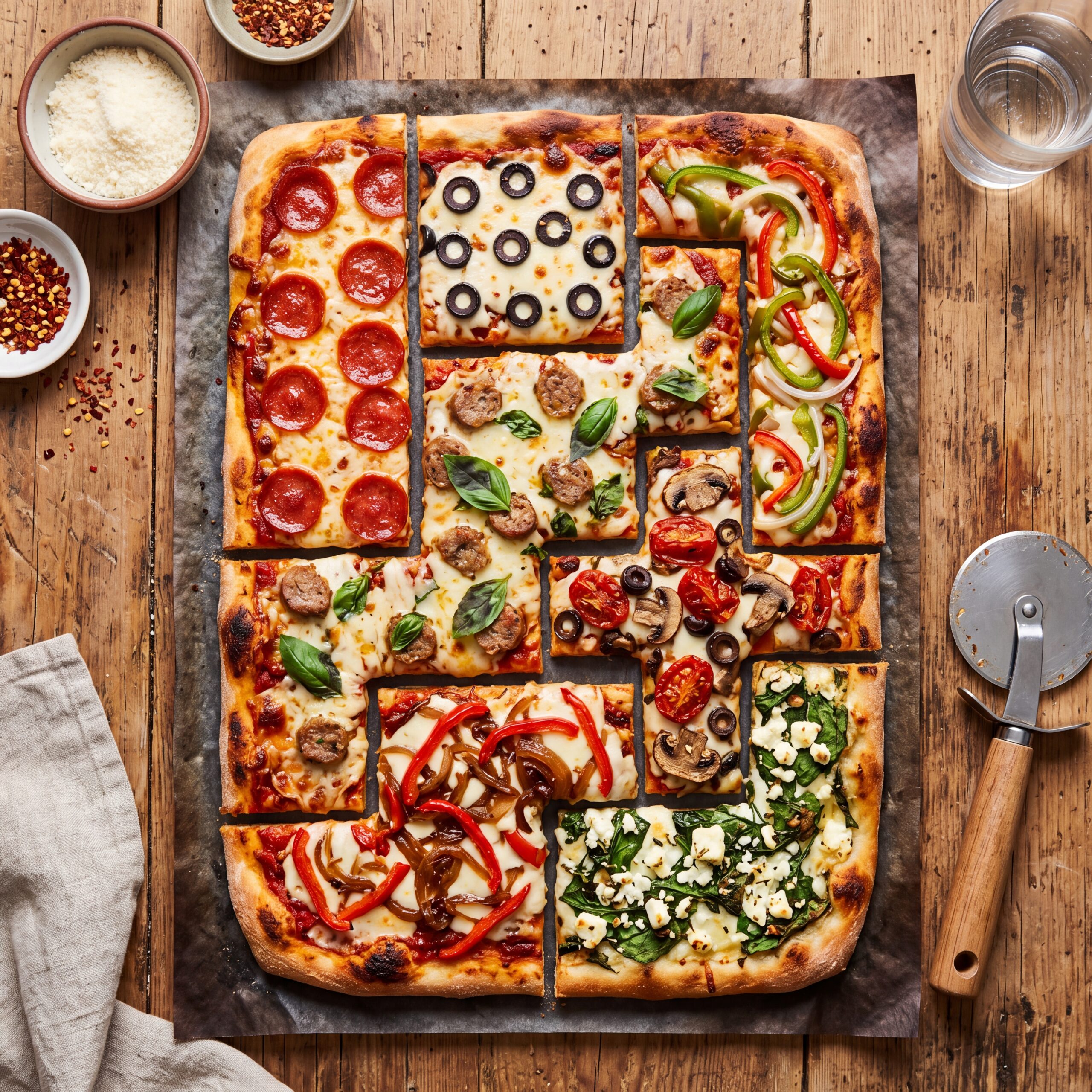 Tetris-shaped pizza slices