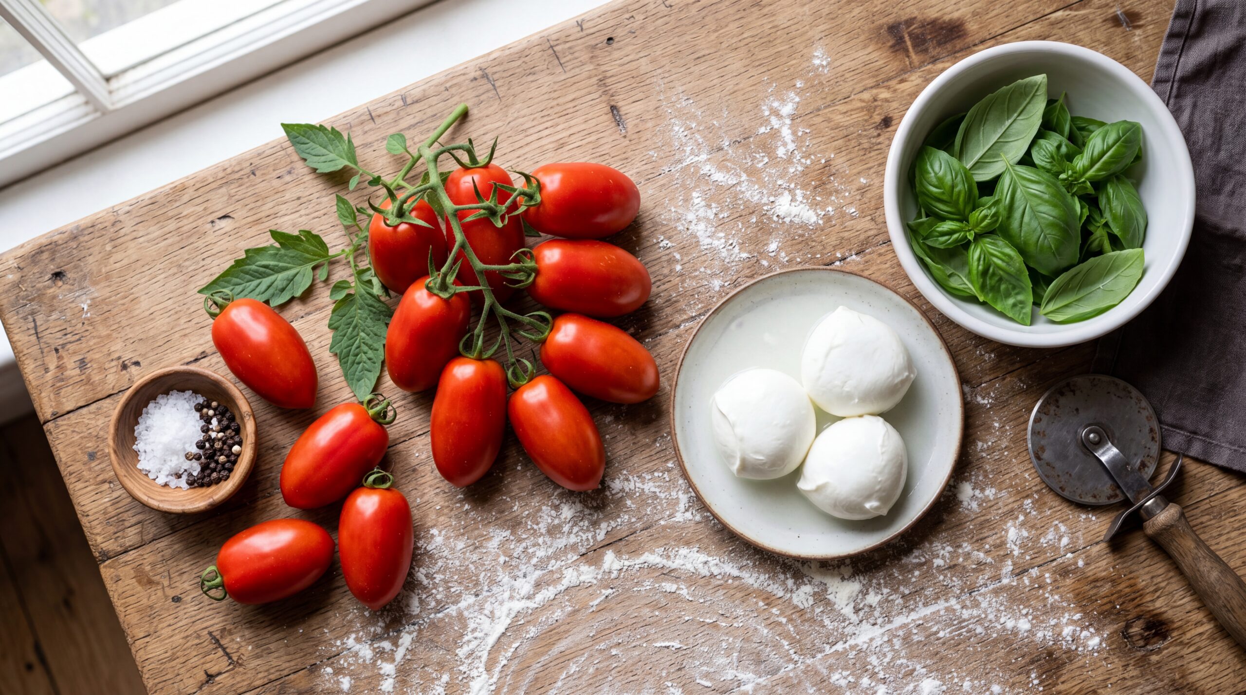 Fresh pizza ingredients